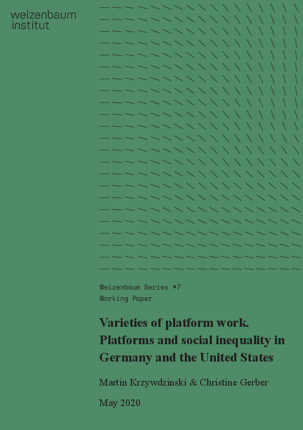 Varieties of platform work. Platforms and social inequality in Germany and the United States