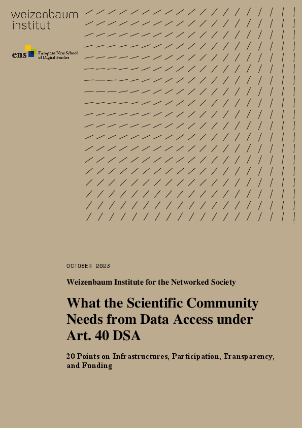  What the Scientific Community Needs from Data Access under Art. 40 DSA
