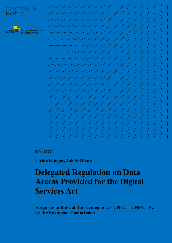 Delegated Regulation on Data Access Provided for the Digital Services Act