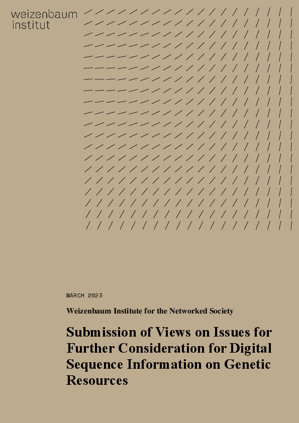 Submission of Views on Issues for Further Consideration for Digital Sequence Information on Genetic Resources